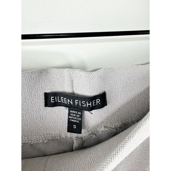 Eileen Fisher Sz S Crepe Pull On Stretch Elastic Waist Cropped Pants Grey - Picture 2 of 6